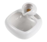 Fontaine D'intérieur de Table en Céramique Blanche, Décor Aquatique | Plantes et Poissons, Usage Maison ou Rebord de Fenêtre, sans Pompe, Format Compact, Son Apaisant