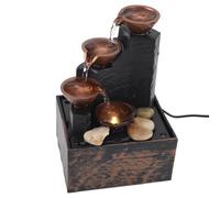 Fontaine D'intérieur en Cascade de Table, Mini Fontaine d'eau avec Lumière LED, Attirant la Richesse, Petite Cascade de Relaxation, Fontaine de Table Alimentée par USB pour