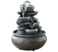 Fontaine d'intérieur, Fontaine de Table avec Boule roulante, Cascade | Pompe submersible silencieuse, boule qui tourne sous l’écoulement de l’eau. Ambiance relaxante, format compact