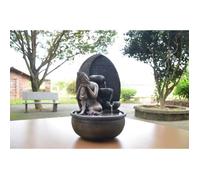 Fontaine d'intérieur Grace - Zen'Light - Bouddha amovible - Eclairage LED - Marron