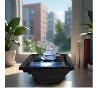 Fontaine d'Intérieur Himalaya en Céramique et Verre- Style Zen - Déco Insolite - Idée Cadeau oeuvre d'Art, H20cm - Zen'Light