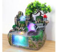 Fontaine d'intérieur led Fontaine de table avec lumière Bureau Bureau Décoration Fontaine Cascade Pulvérisation Humidificateur Roche Jardin Nébulisateur