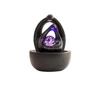 Fontaine d'intérieur Petite Fontaine de Bureau en céramique, Ornements créatifs à Circulation d'eau, décoratifs, Modernes et minimalistes(Noir)