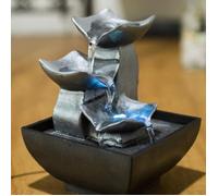 Fontaine d'intérieur - Ping - Boro - Gris - Éclairage LED multicolore - Effet relaxant