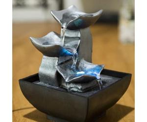 Fontaine d'intérieur - Ping - Boro - Gris - Éclairage LED multicolore - Effet relaxant