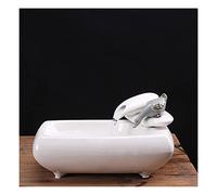Fontaine d'intérieur rectangulaire en céramique Blanche - Décoration de Bureau et de Maison, Fontaine de comptoir