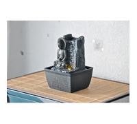 Fontaine d’Intérieur Bouddha Relaxante - Fontaine Mur d’Eau - Décoration Zen Feng Shui Porte-Bonheur- Idée Cadeau Futée et Utile Petit Prix- Fontaine de Table Lumière LED - H 18cm - Sérénité Zen’Light