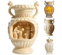 Fontaine d'intérieur Style Vase néoclassique - Décoration d'intérieur - Accents égéens, La Fontaine de l'Éternité - Fontaine de Table Danaïdes, déesse Grecque, avec éclairage LED