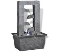 Fontaine d'intérieur - vidaXL - LED - Poly-résine - Gris - 15,8x11,8x24 cm