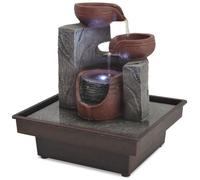 Fontaine d'intérieur - vidaXL - LED - Polyrésine - Marron - Ambiance relaxante