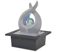 vidaXL Fontaine d'intérieur LED en polyrésine Noir et gris clair Électrique