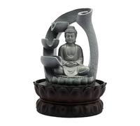 Fontaine d'intérieur zen - Fontaine de table avec lumières LED et pompe submersible - Motif Bouddha - Fontaine d'intérieur - Ornement pour la décoration de la maison, des maisons de thé, des clubs