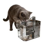 Fontaine distributeur d'eau pour chat, distributeur d'eau pour chien, construction en ABS avec style compact, portable pour animaux de compagnie, alimentation d'intérieur pour chats à domicile (gris)