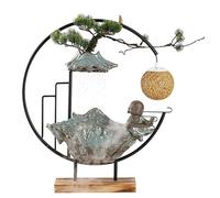 Fontaine Eau Decoration Fontaine d'encens à Reflux de Style Chinois, décoration créative en céramique for Salon, Bureau Zen Interieur