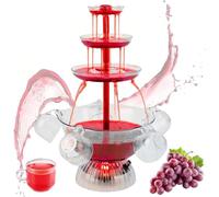 Fontaine électrique à 3 niveaux pour fêtes avec base lumineuse LED et 5 gobelets réutilisables, idéal pour les cocktails, la bière et le vin