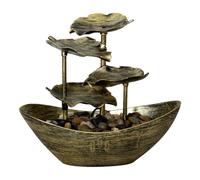 Fontaine en cascade d'intérieur - Conception de feuille de à 4 niveaux, fontaine décorative de bureau, accessoire zen relaxant, ornement compact pour la pièce | Circulation d'eau avec