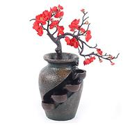 Fontaine en cascade pour l'intérieur | Vase fontaine d'intérieur avec pompe à eau | Fontaine d'intérieur avec plantes | pour bureau, maison, chambre | 30x18x40cm