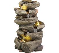 Fontaine En Polyrésine Avec Led Cascade Gris