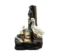 Fontaine en résine avec éclairage LED pour intérieur/extérieur, fontaine à énergie solaire pour décoration de jardin ou terrasse