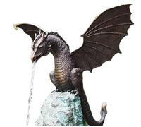 Fontaine en résine patinée en forme de dragon pour jardin, décoration d'intérieur