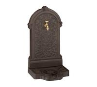 Relaxdays Fontaine extérieure de Jardin, Design nostalgique, avec Robinet, à Poser, H x L x P : 73 x 39 x 32 cm, Marron