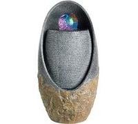 Fontaine Extérieure Ovale Effet Pierre Avec Led - Jardideco Multicolore