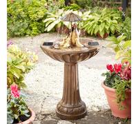 Fontaine Extérieure Solaire Canard Bronze Écoulement Eau Cascadante Jardin