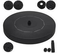 Fontaine Flottante Solaire pour Jardin, Pompe 200l/h, Plastique Métal | Circulation D’eau pour Oxygénation, Fonctionnement Automatique, Noir, Usage Extérieur pour Petit Bassin