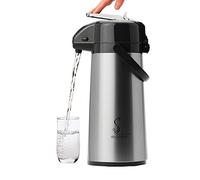 Fontaine Isotherme à Double Paroi Airpot,carafe à Café En Acier Inoxydable,pichet à Pompe Thermique Qui Maintient Les Liquides Chauds Pendant 48 Heures/Froids Pendant 48 Heures 77/88 Oz