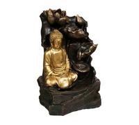 Créateur d'intérieur - Fontaine & Bouddha Déco "Kalyani" 39cm Noir & Or