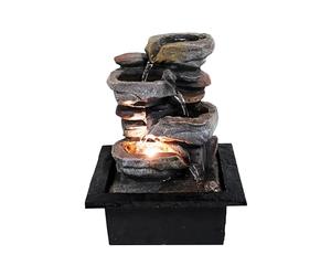 Fontaine LED Blanc Chaud pour l'intérieur ROCKFLOW - Casdade sur Les Roches - Imitation Nature apaisante - ARUM