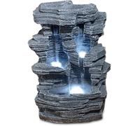 Fontaine LED d'intérieur - ZEN LIGHT - Grand Canyon - 3 éclairages led blanc froid - Pompe silencieuse - Gris