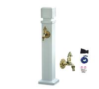 Fontaine Montée au Sol, Colonne D'eau Extérieure en Aluminium, Aantigel et Avec Robinet, Arrivée D'eau Latérale, Idéale pour Fermes, Ranchs(72cm/28in)