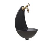 Fontaine Mural Lune Couleur Fonte + Robinet Laiton Bruni pour Maison Jardin