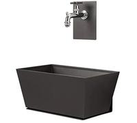 Fontaine Murale Avec Lavabo Et Robinet Inclus Couleur Anthracite Made In Italy Multicolore