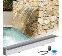 Fontaine murale de 119,4 cm pour intérieur/extérieur, terrasse, jardin, relaxation et décoration Argenté