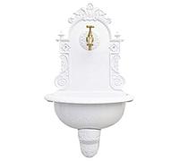 Fontaine murale de jardin avec vasque style antique 72cm aluminium blanc