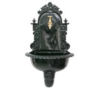 Fontaine murale de jardin avec vasque style antique 72cm aluminium vert
