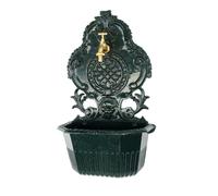 Fontaine murale de jardin avec vasque - style antique - aluminium - motif lion -