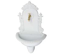 Fontaine murale de jardin vasque style antique aluminium grappe de raisin blanc