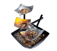 Fontaine murale décorative moderne en forme de poisson - Fontaine murale en métal avec lumière LED - Table d'intérieur et décoration murale - Parfait pour la maison et l'ambiance du salon