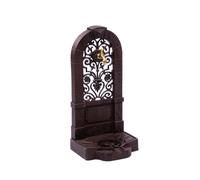 Fontaine murale sur pied - aluminium - style antique - motif fleur de lys marron