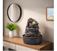 Fontaine nature Luberon avec LED - Gris - H 19 cm