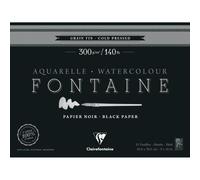 Fontaine Noir bloc collé 1 côté 12F 22,9x30,5cm 300g grain fin