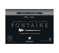 Fontaine Noir bloc collé 4 côtés 15F 26x36cm 300g grain fin