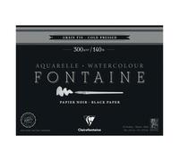 Fontaine Noir bloc collé 4 côtés 15F 30x40cm 300g grain fin