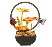 Fontaine Papillon avec lumière LED, Fontaine d'intérieur de Table, décoration de la Maison, Cadeau de Pendaison de crémaillère, Ornements de Bureau Feng Shui, Noir doré