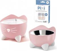 Fontaine Pixi Combo | Abreuvoir pour chat Pixi 2,5l + bol, rose clair + pack de filtres CH-7216