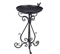 Fontaine pour Bain D'Oiseau Coupe en Métal Noir Bain D'Oiseaux Bol de Nourriture Décoration de Jardin aja244 Palazzo Exclusif