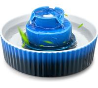 Fontaine pour chats VEVOR, 2,1 L, fontaine à boire en céramique, avec pompe silencieuse de 1,5 W, zone d'accès à 360°, système de filtration multicouche, fontaine à eau pour animaux domestiques, chats
